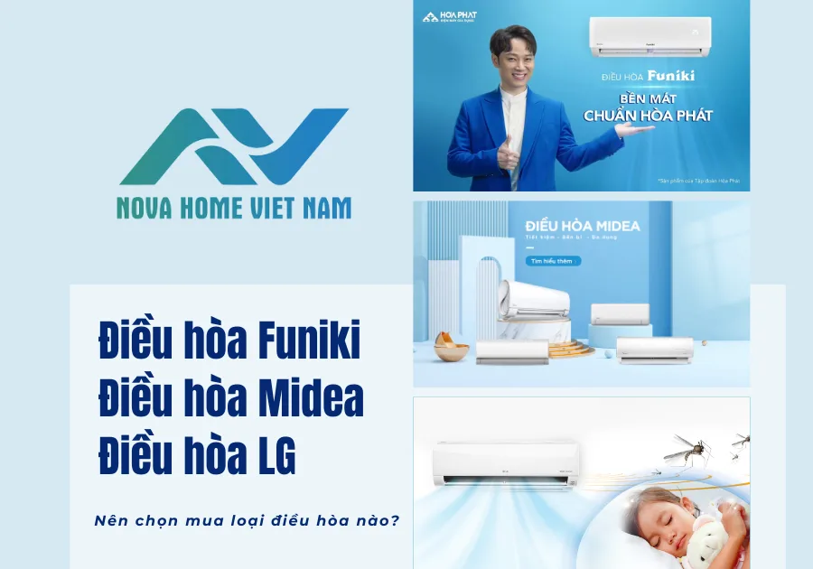 So sánh ưu điểm của Điều hòa Funiki – Điều hòa Midea – Điều hòa LG