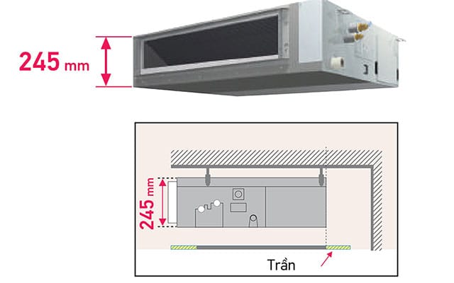 Thiết kế dàn lạnh FXSQ32PAVE9 mỏng, mang tới sự linh hoạt trong lắp đặt