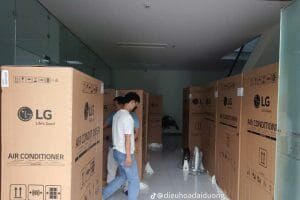 Thi công phân phối điều hòa tủ đứng LG số lượng lớn